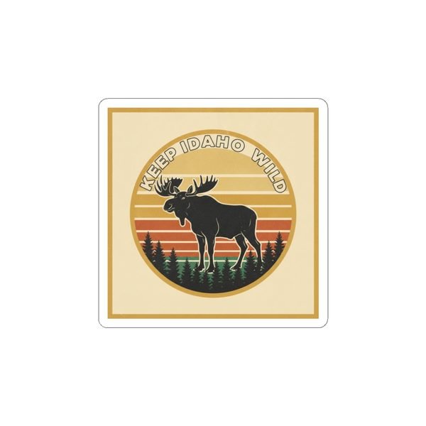 Keep Idaho Wild - Retro Moose Sunset Sticker